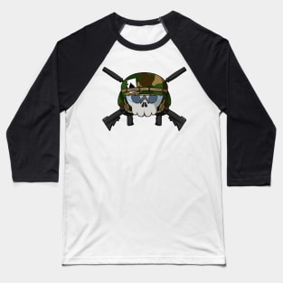 Military crew Jolly Roger pirate flag (no caption) Baseball T-Shirt